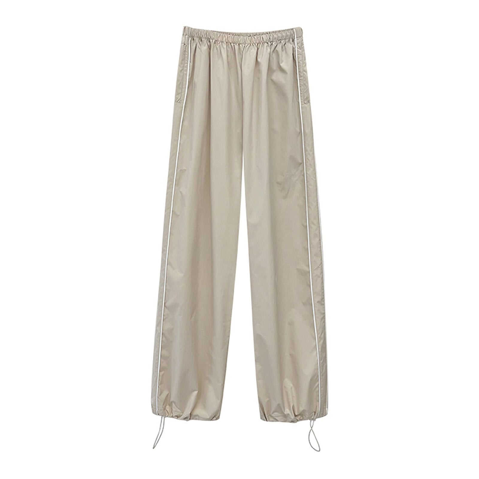 Generous Cargo Trousers - Ladies Drawstring Elasticated Low Waistband Parachute Trousers