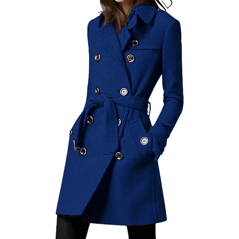 Soraya | Women's Belted Double-Breasted Trench Coat - Stylish & Elegant Outerwear