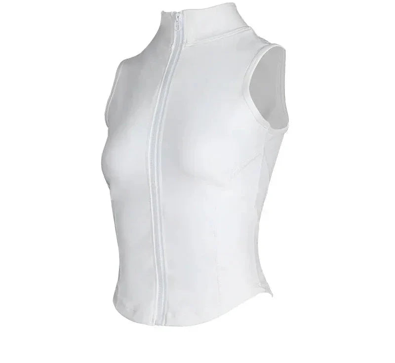 Women's Sleeveless Zip-Up Athletic Sweat Vest Jacket - Various Colors