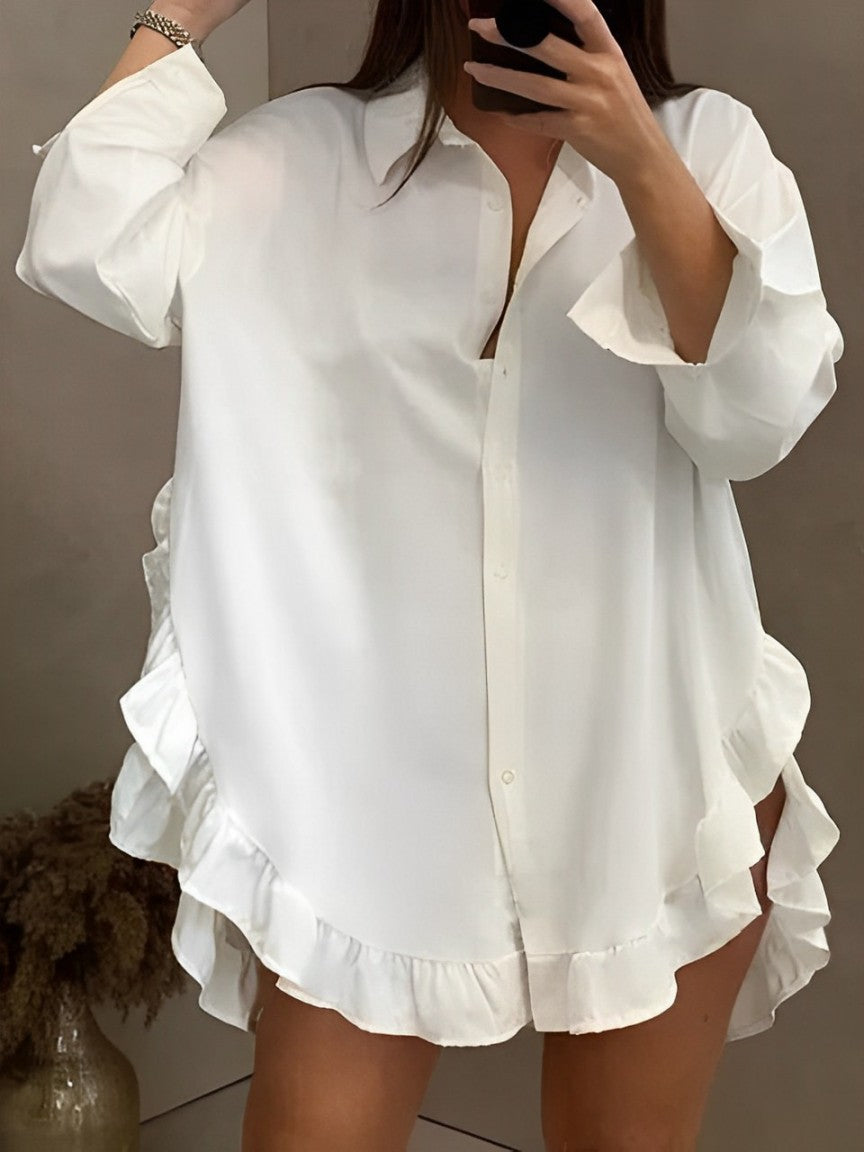 Rubye - loose long sleeve ruffled blouse