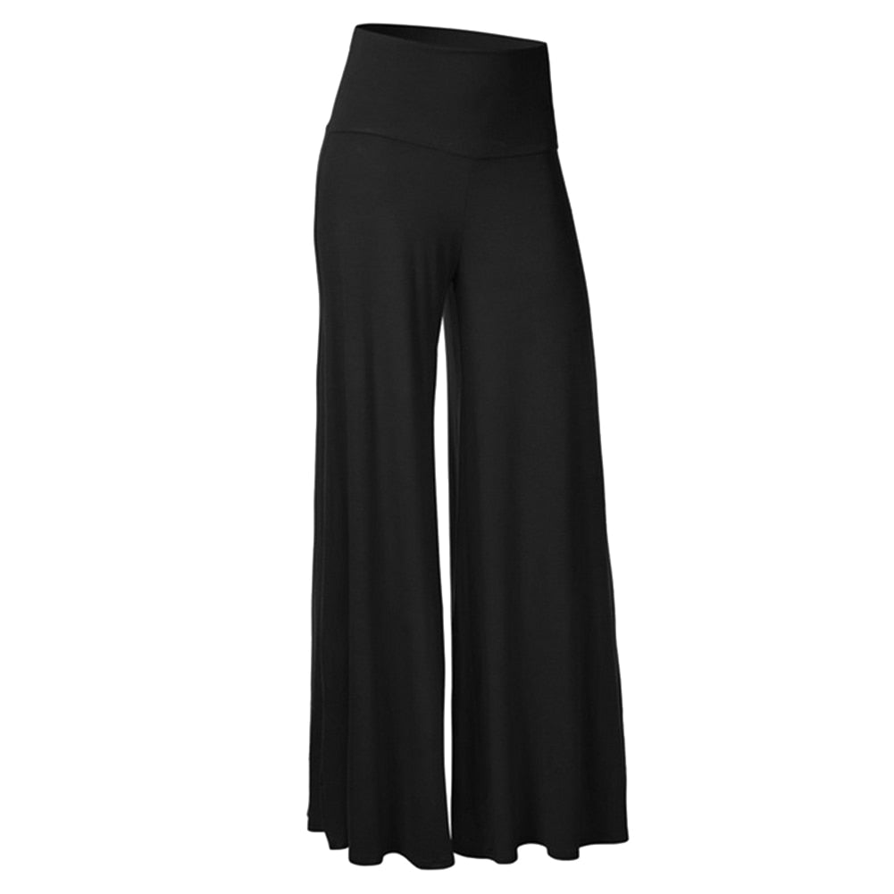 Classic summer width - Ladies wide leg trousers 2022 with high waist and button fly