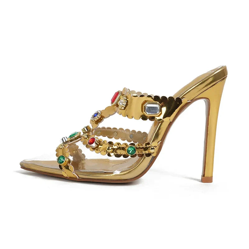 Luna - Jewelled stilettos with transparent design