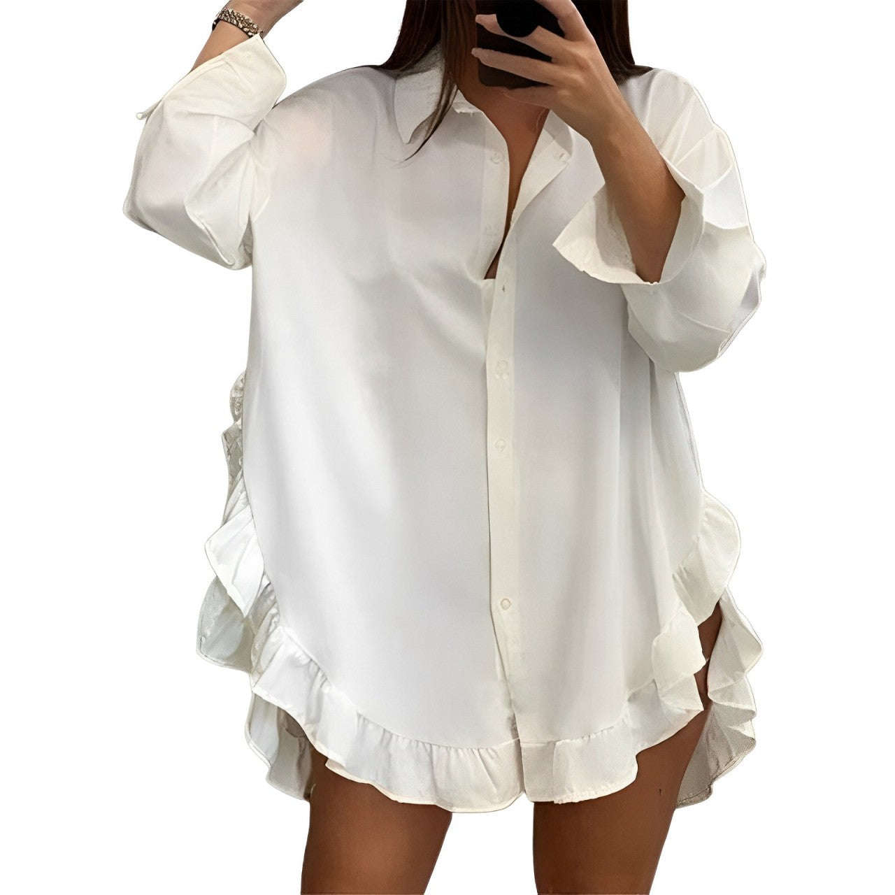 Rubye - loose long sleeve ruffled blouse