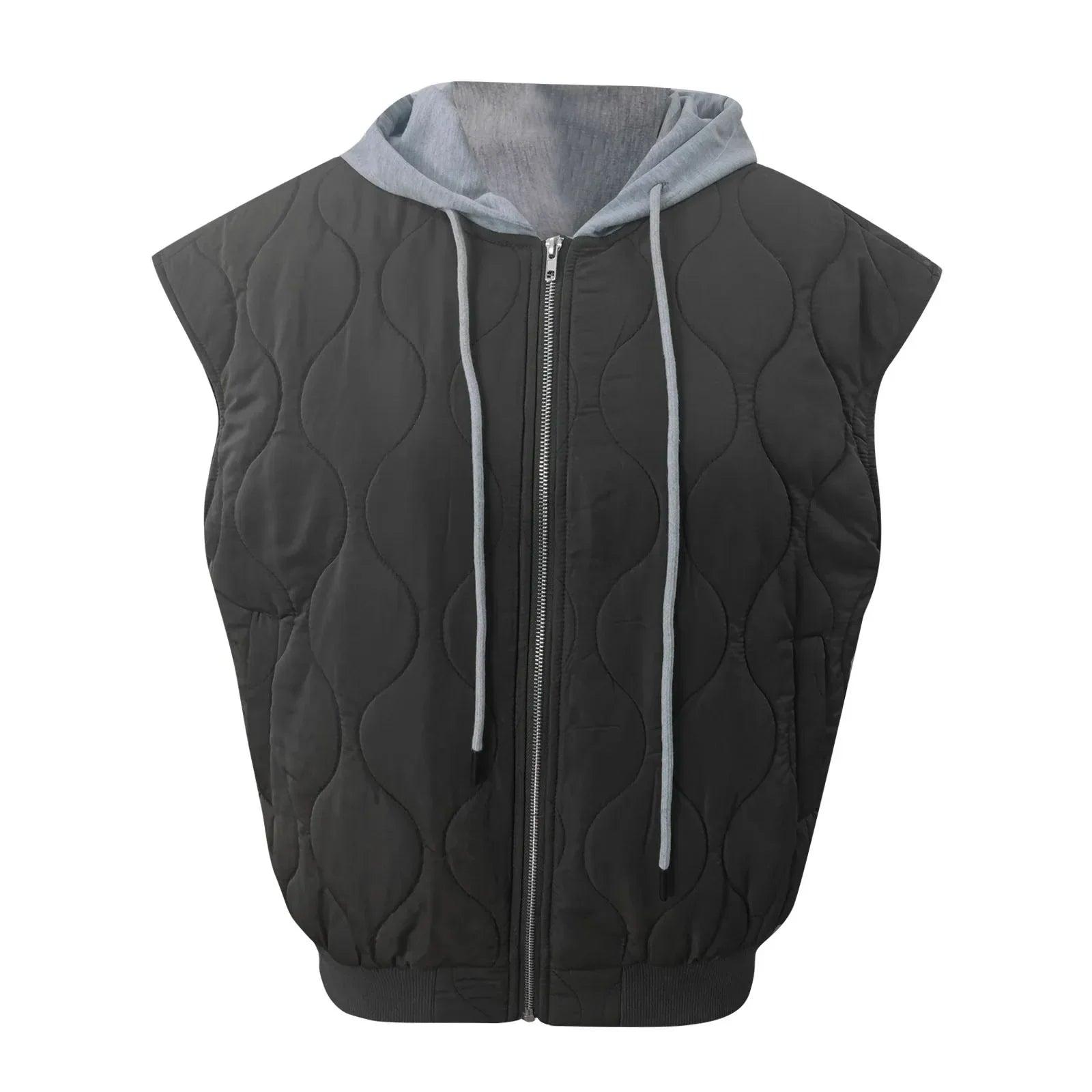 Women's Quilted Hooded Vest with Pockets