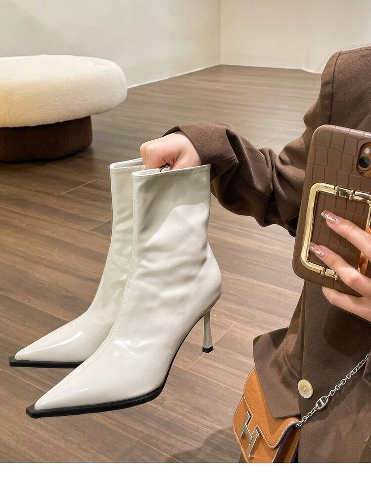 Women's ankle boots - narrow heels, versatile high heels for a modern look