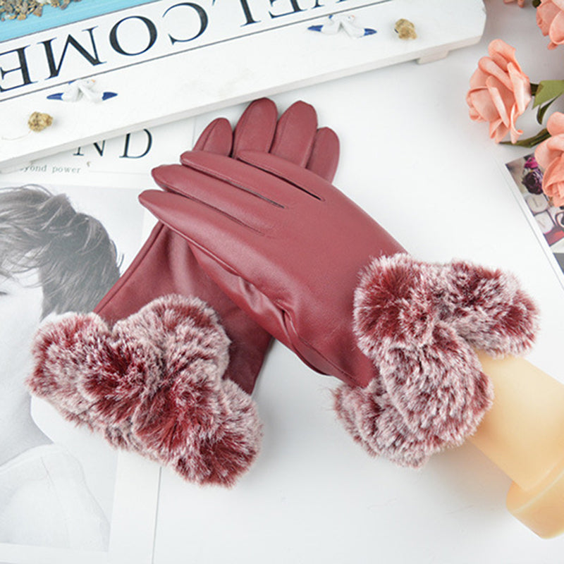 Leather gloves for women