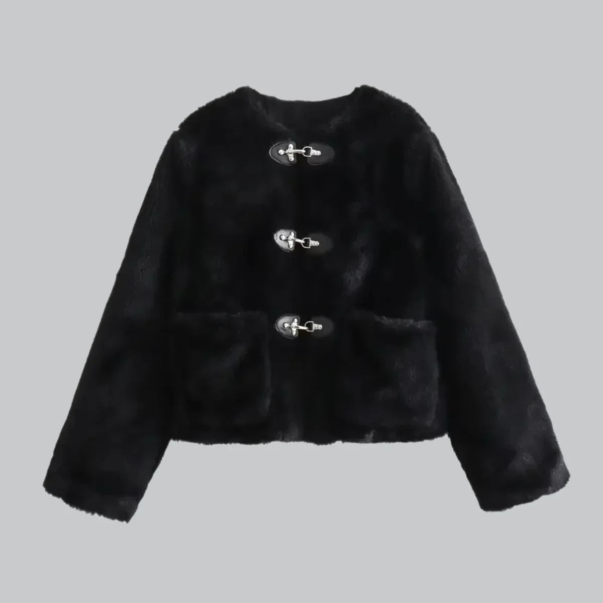 Cozy fleece knit jacket for women