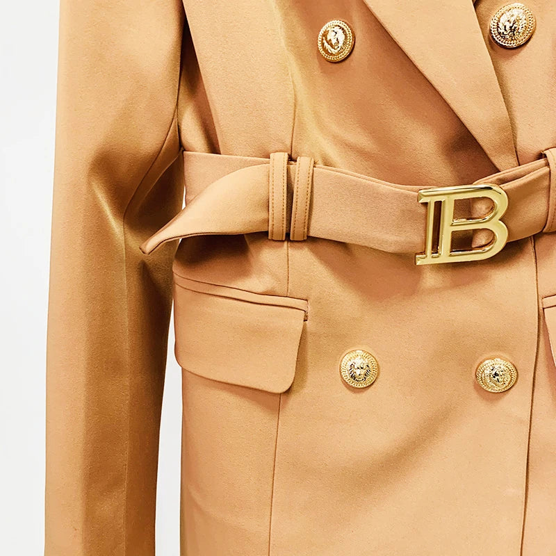 Bianca - Double-breasted blazer dress with gold button details