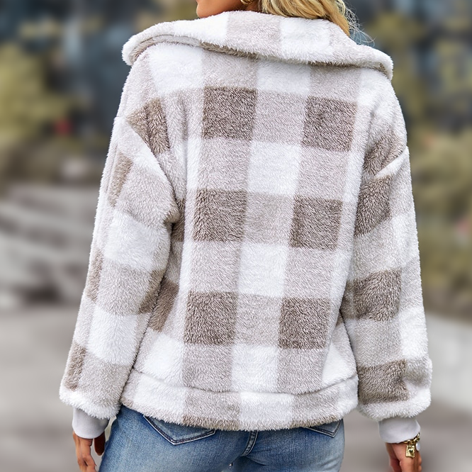 Kornelia - Chequered fleece jacket