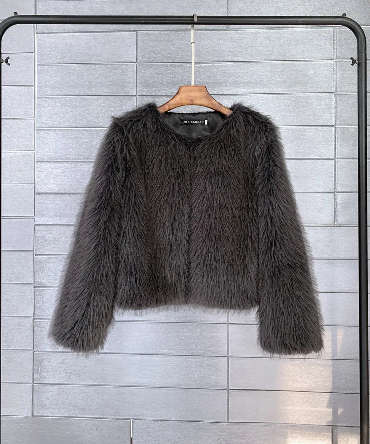 Fur coat made of plush