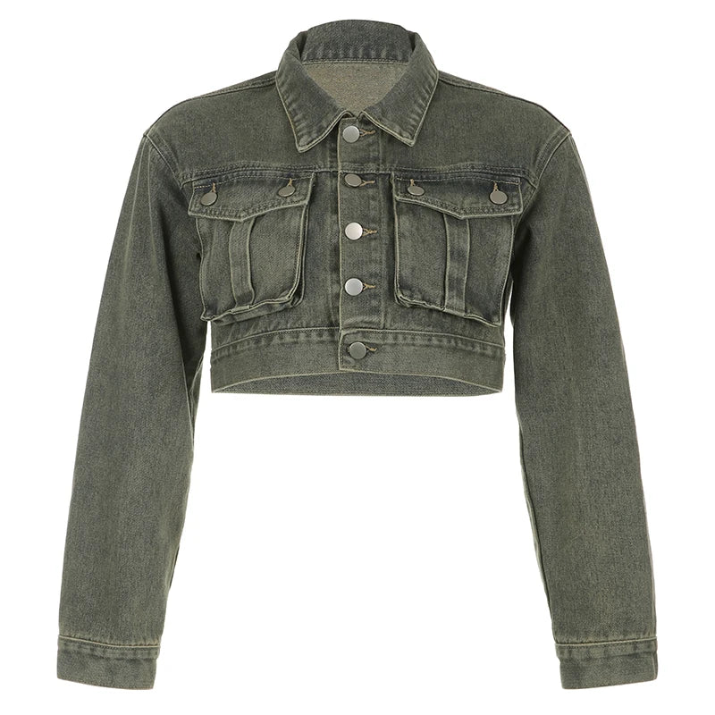 Jessy - Short denim jacket with large pockets