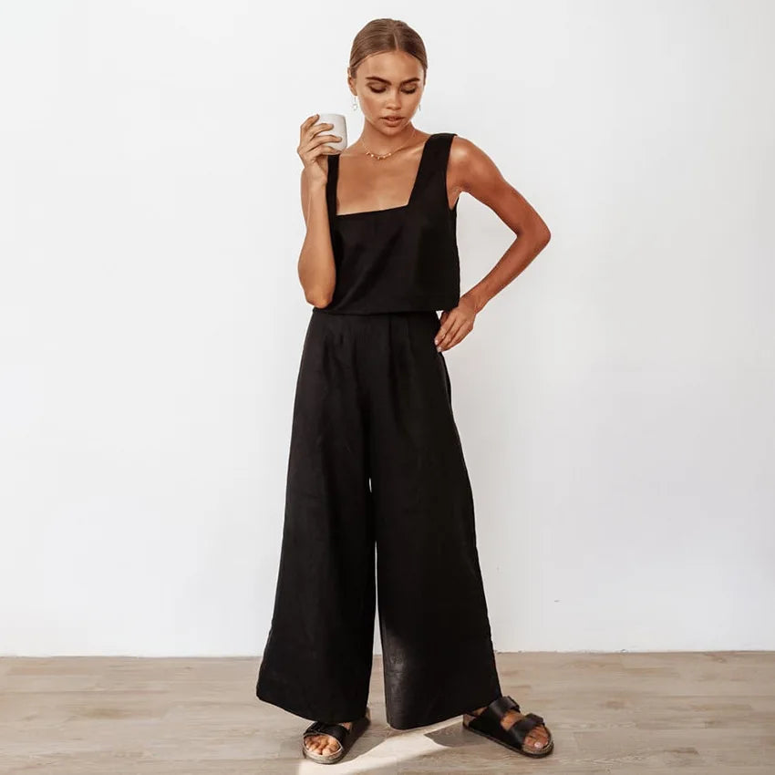 Eloise - Flowing wide trousers with matching tank top