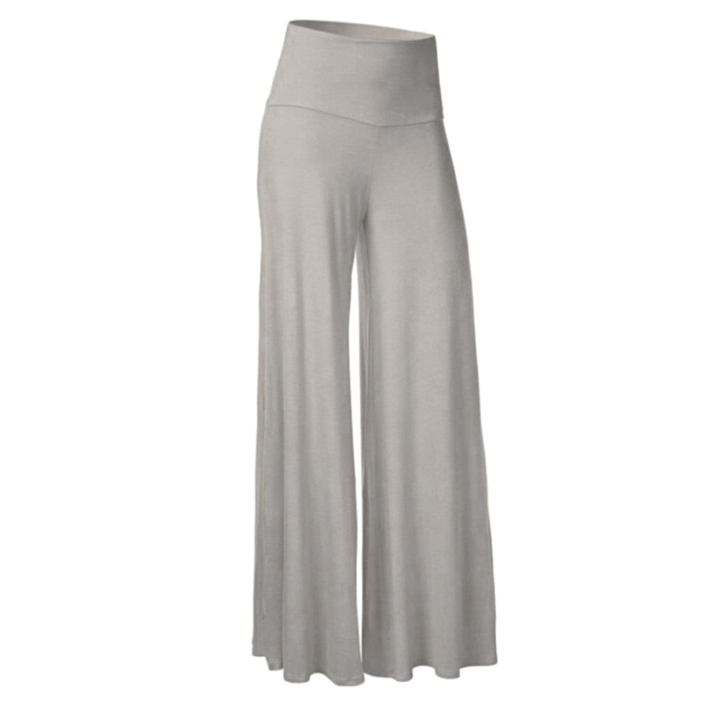 Classic summer width - Ladies wide leg trousers 2022 with high waist and button fly