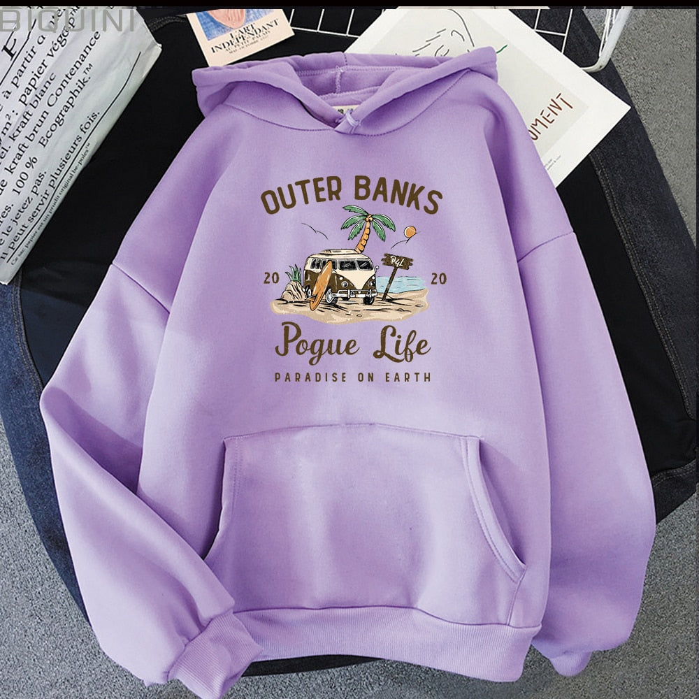 Outer Banks Pogue Life Hoody | Women's Hoodie with aesthetic print | Kpop Style Streetwear