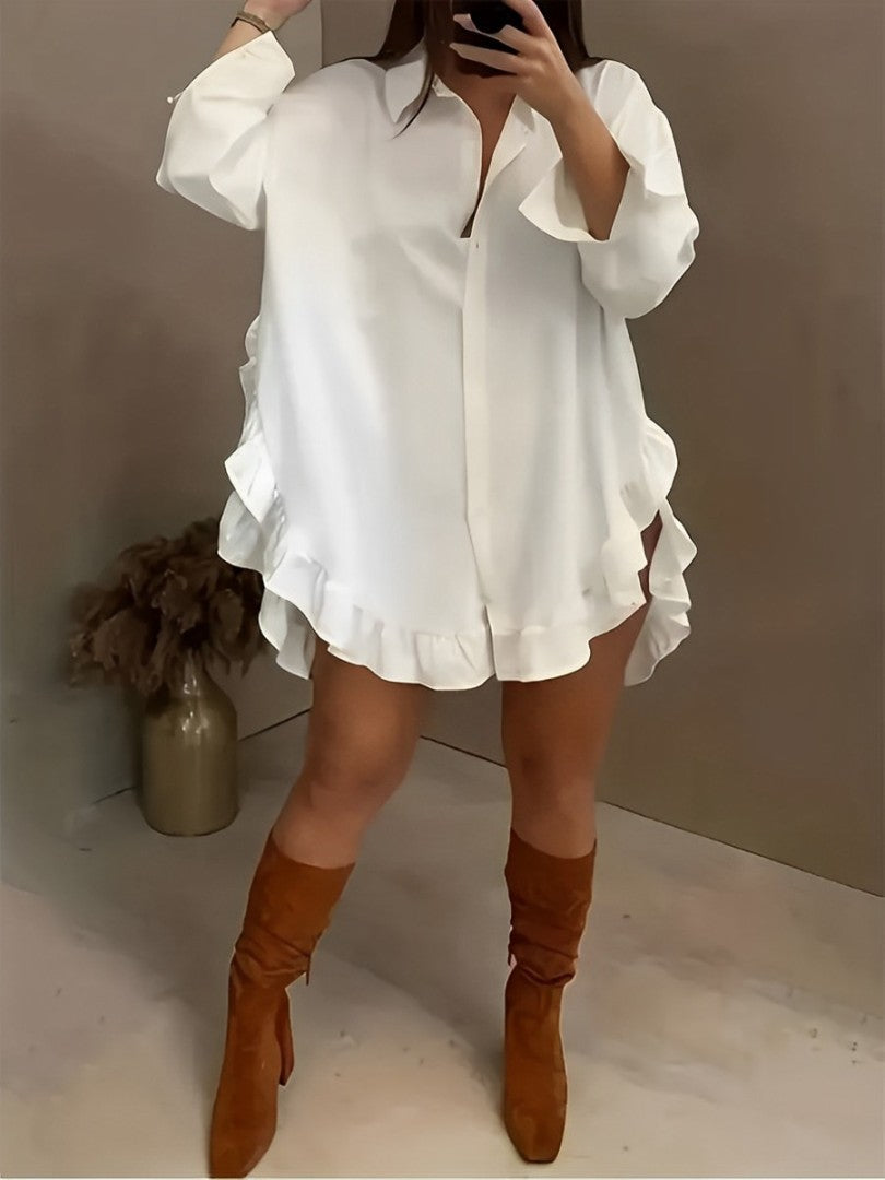 Rubye - loose long sleeve ruffled blouse