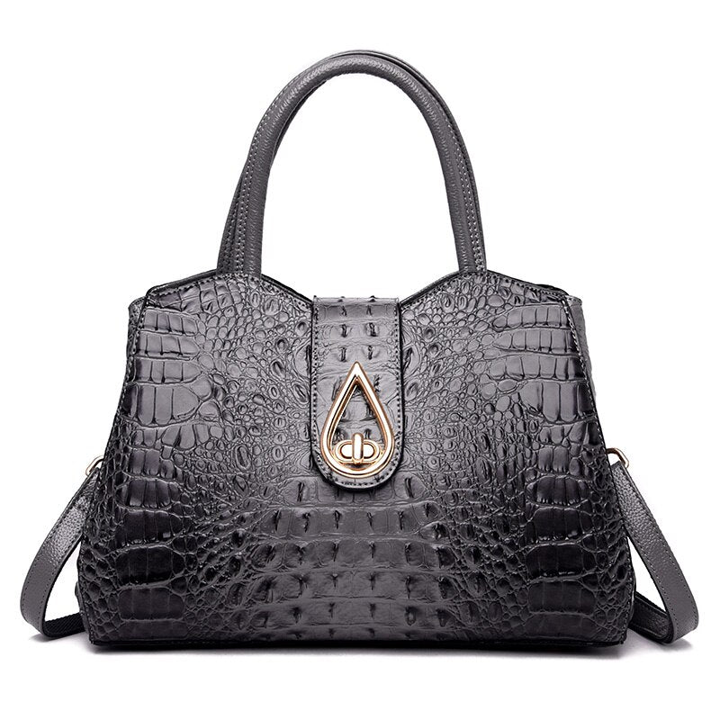 hiny crocodile leather creation - Ladies luxury handbag with brand flair