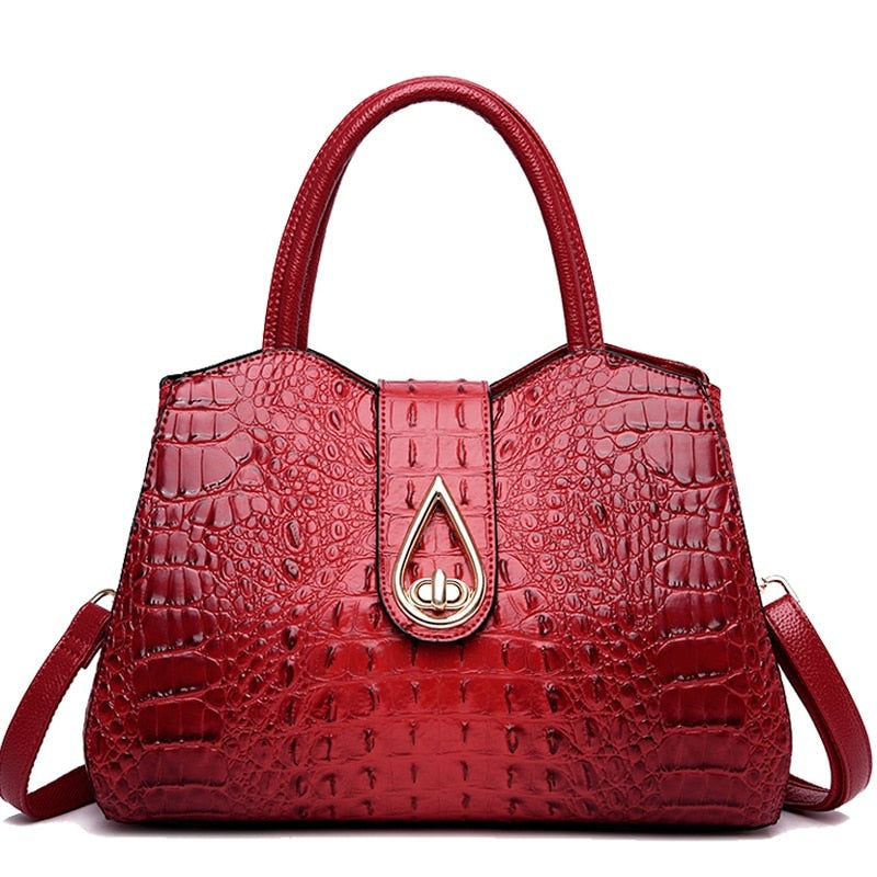 hiny crocodile leather creation - Ladies luxury handbag with brand flair