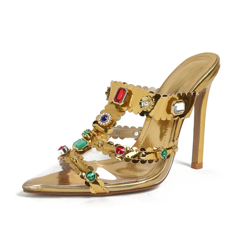 Luna - Jewelled stilettos with transparent design