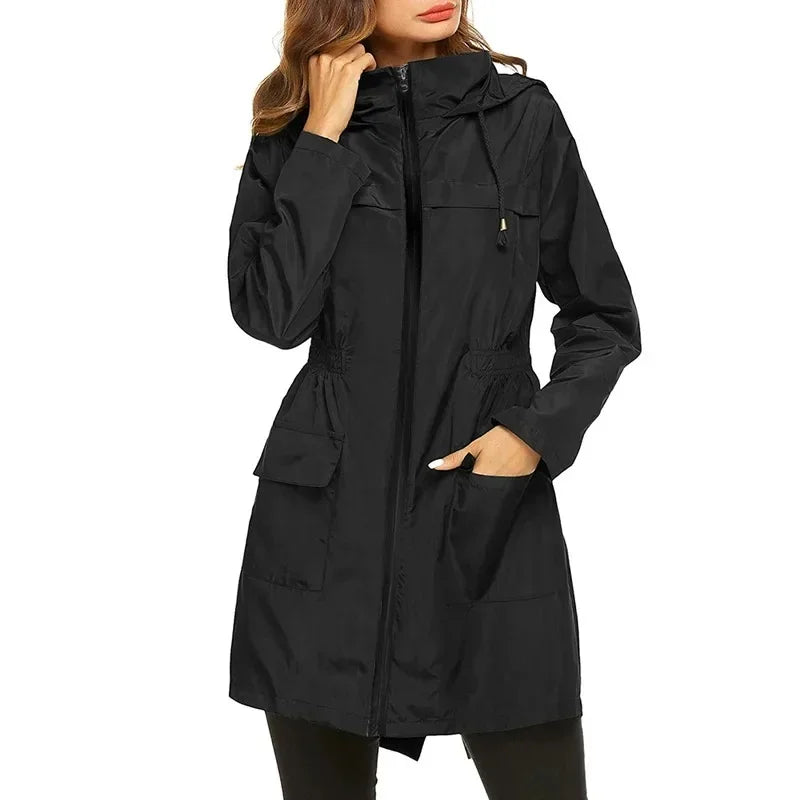 Women's Hooded Lightweight Waterproof Rain Jacket