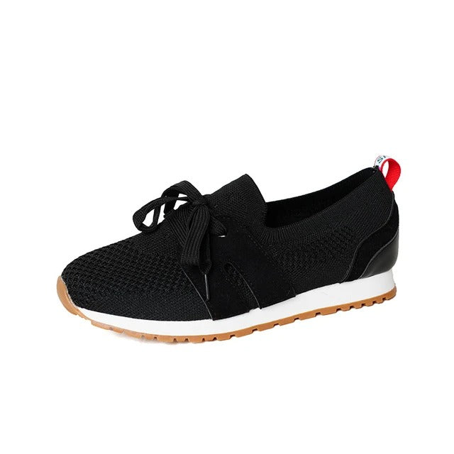 Ferne - knitted flat trainers with platform