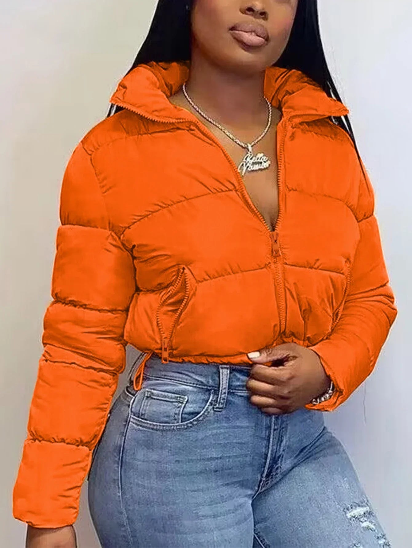 Seren | Orange Zip Jacket