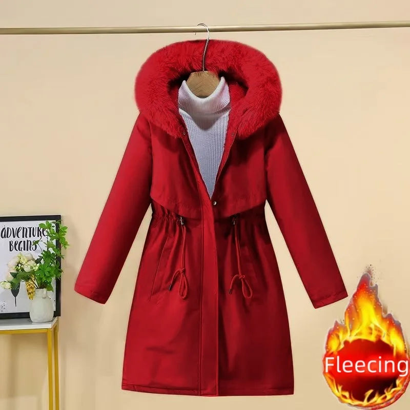 Women's Hooded Fleece Padded Jacket - Various Colors