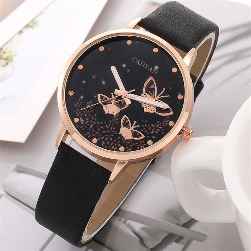 Bold Complete Set: Set of 6 Ladies Watches Ladies Fashion Butterfly Watch New Simple Casual Ladies Analogue Wristwatch Bracelet Gift Without Box