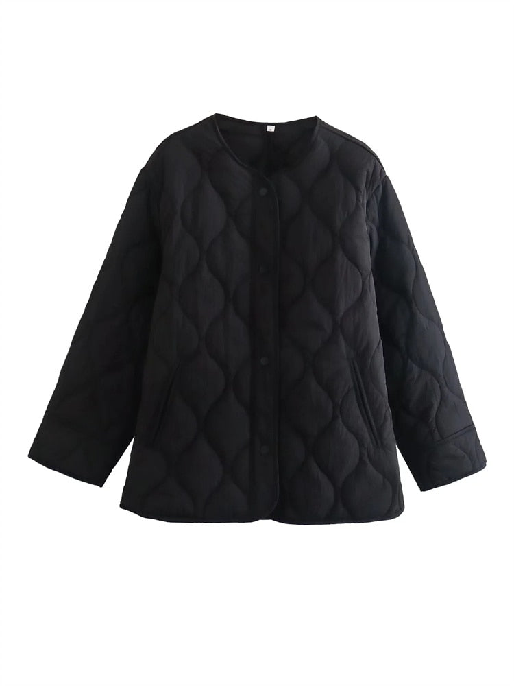 Women's jacket - Loose O-neck jacket in black: High-quality women's outerwear