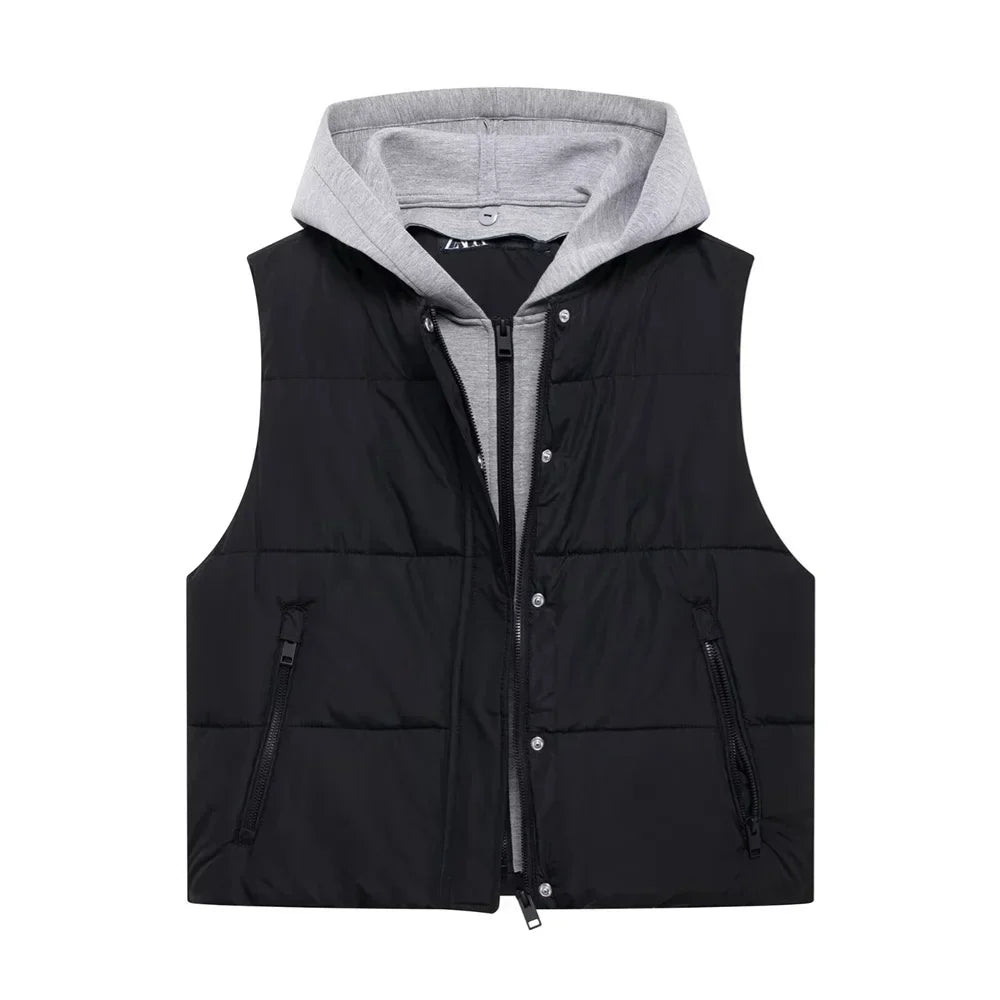 Women's Cotton Vest with Detachable Hoodie – Spring Collection