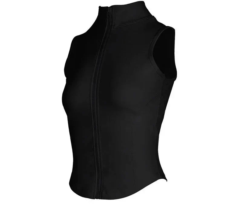 Women's Sleeveless Zip-Up Athletic Sweat Vest Jacket - Various Colors
