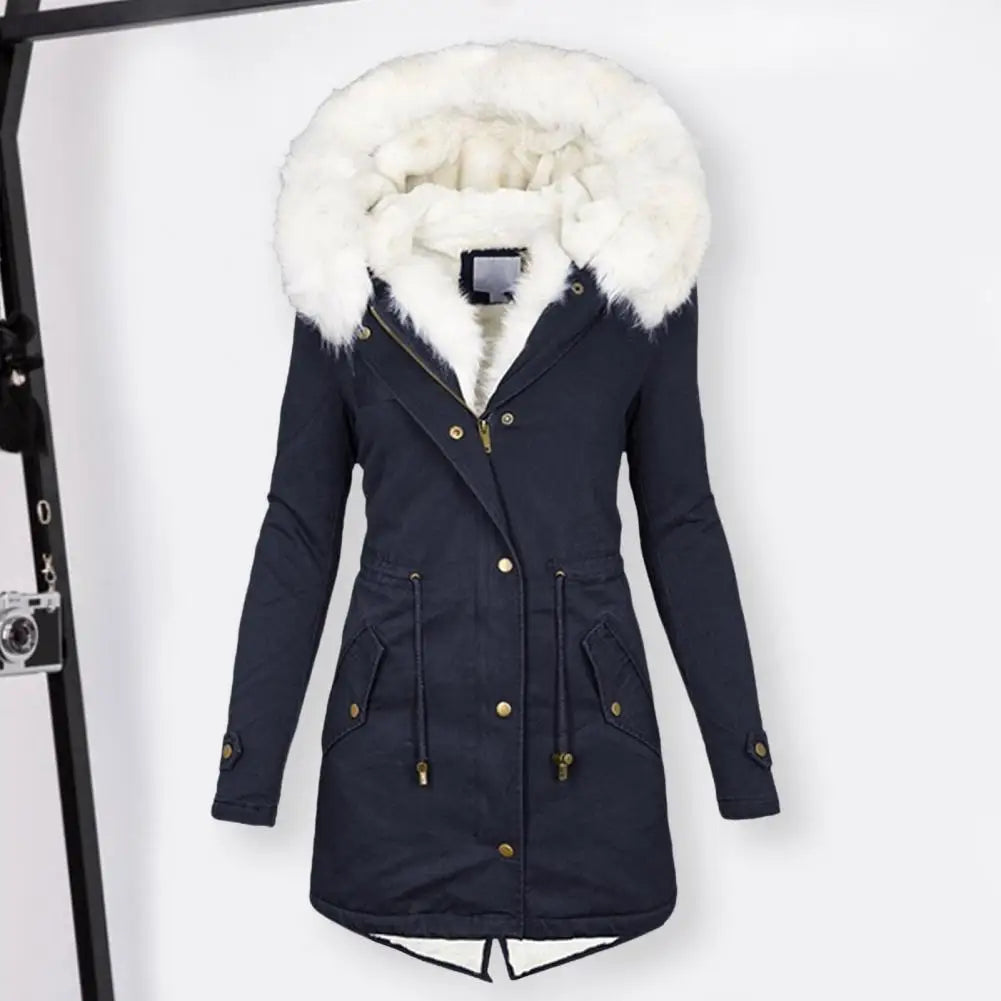 Nanami | Hooded Mid-Length Cotton Padded Winter Coat