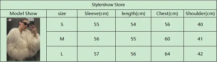 Women's Elegant Long Sleeve Furry Faux Fur Coat with Round Neck