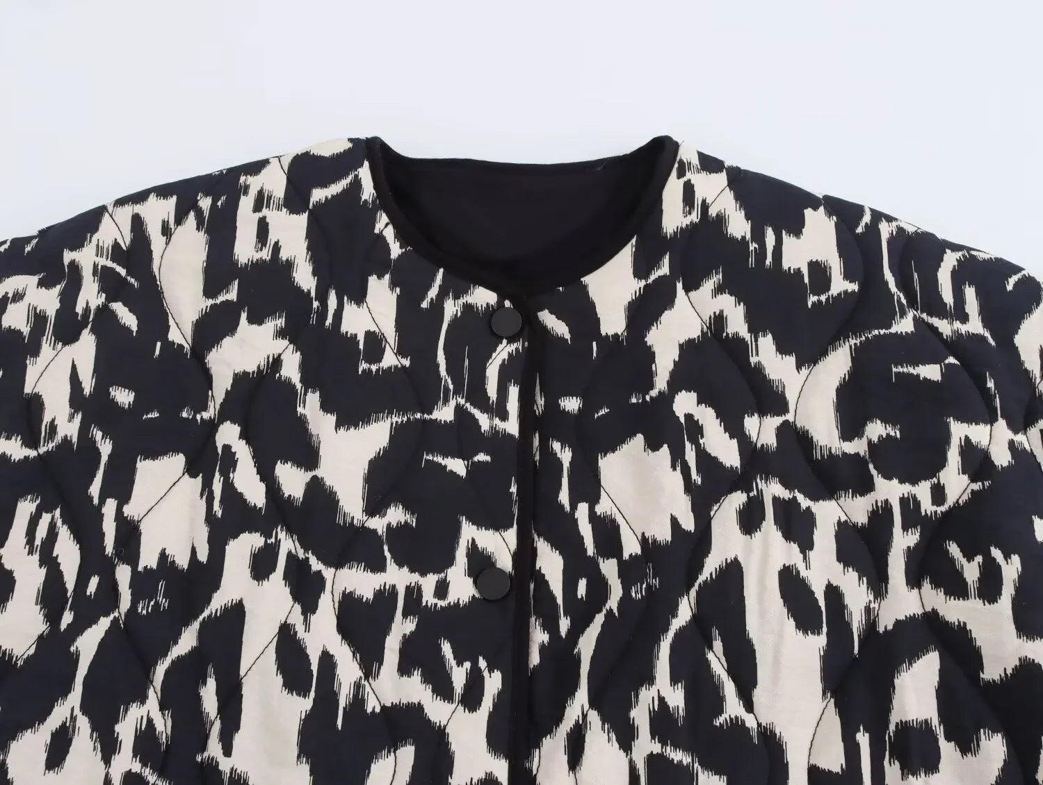 Women's Oversized Leopard Print Long Sleeve Jacket with Buttons