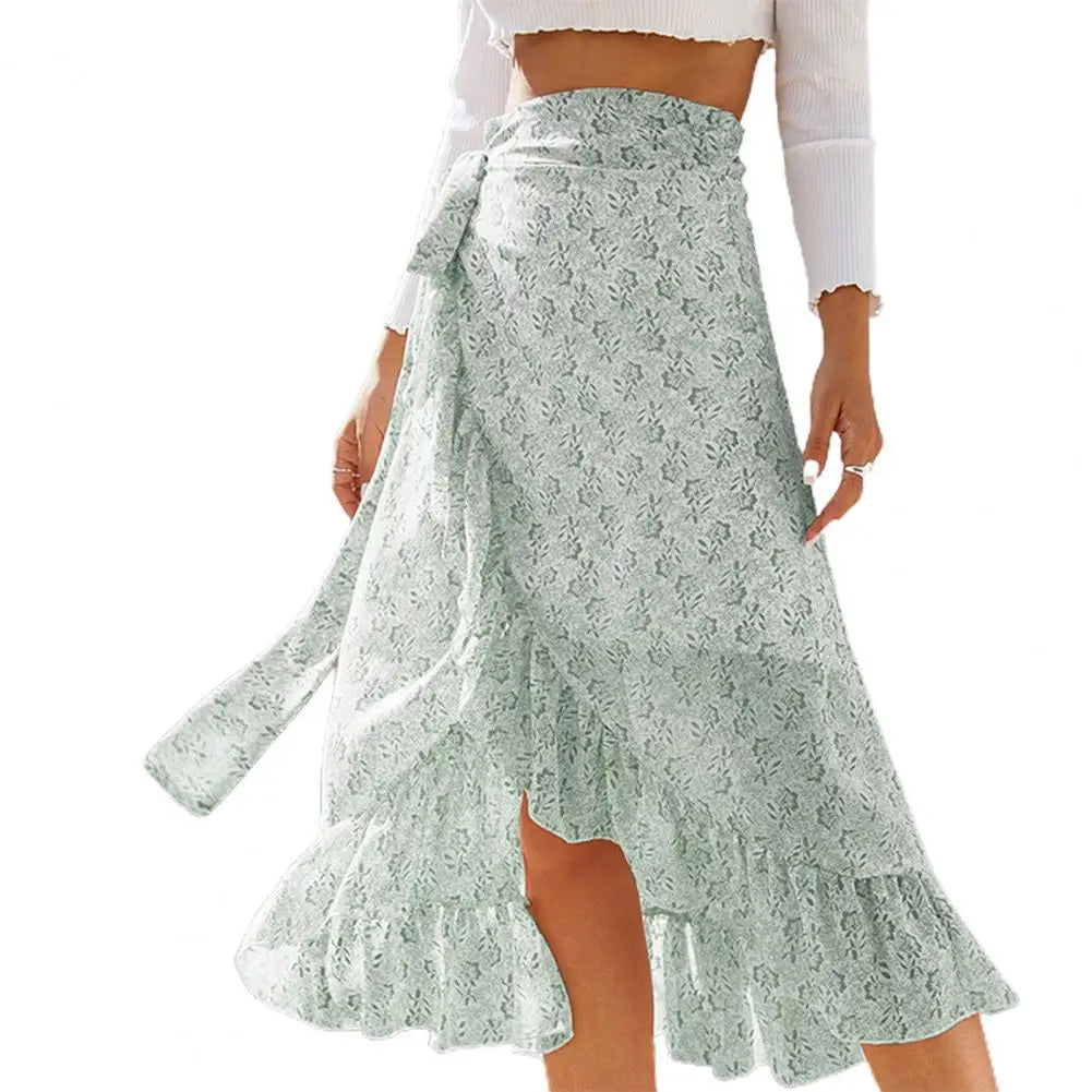 Seraphina - Flowing midi skirt with lace overlay