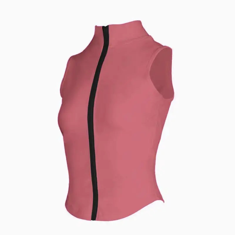Women's Sleeveless Zip-Up Athletic Sweat Vest Jacket - Various Colors