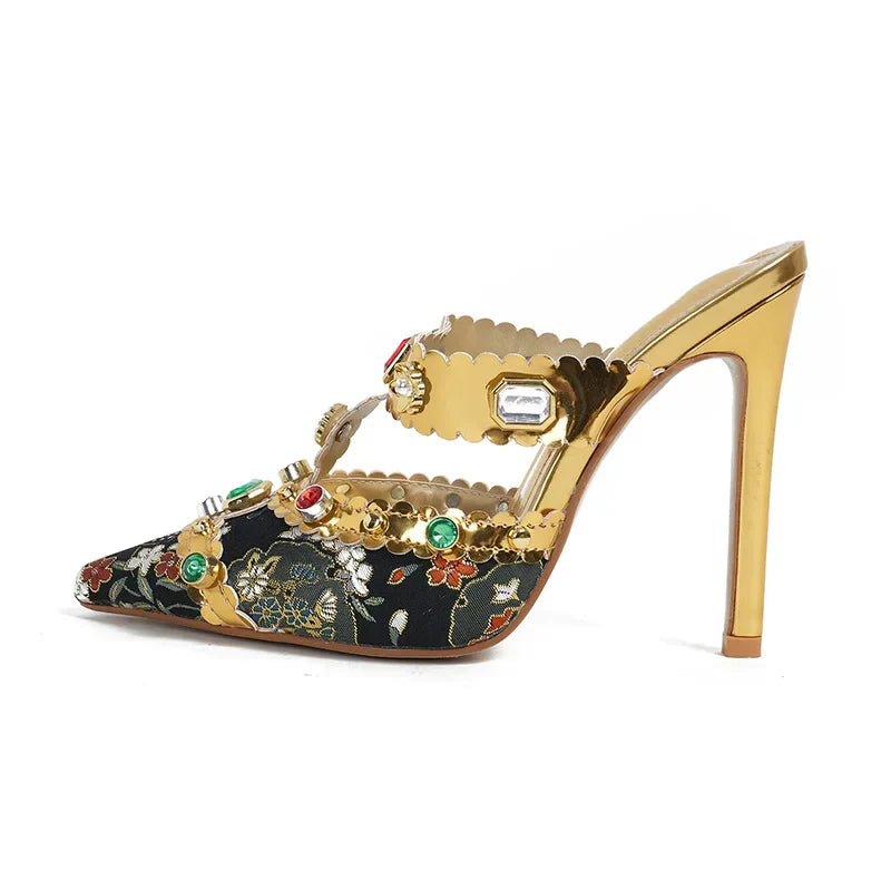 Luna - Jewelled stilettos with transparent design