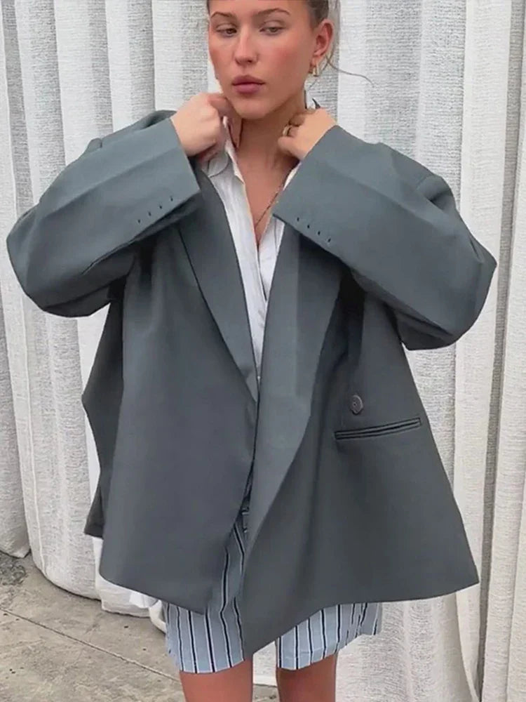 Oversized collared blazer for women