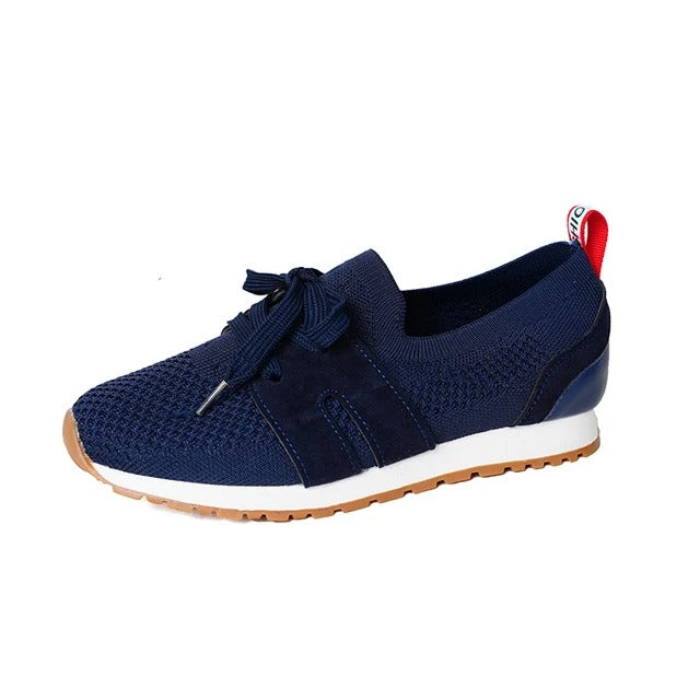 Ferne - knitted flat trainers with platform