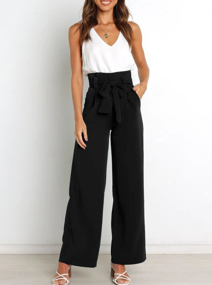 Tie front Wide trouser legs