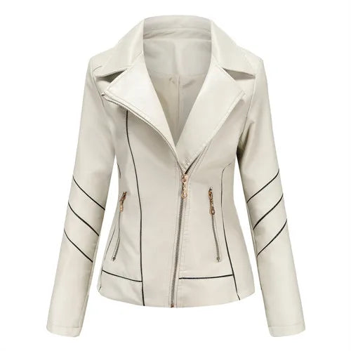 Women's PU Faux Leather Casual Biker Jacket