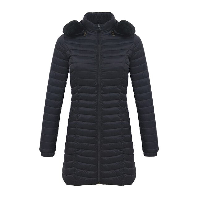 Long parka with fur hood Casual lightweight coats