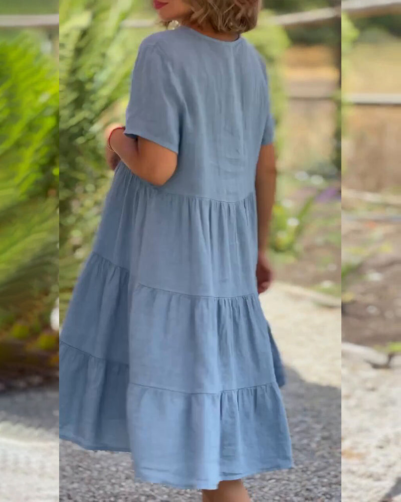 Aveline - cotton layered dress for relaxed days