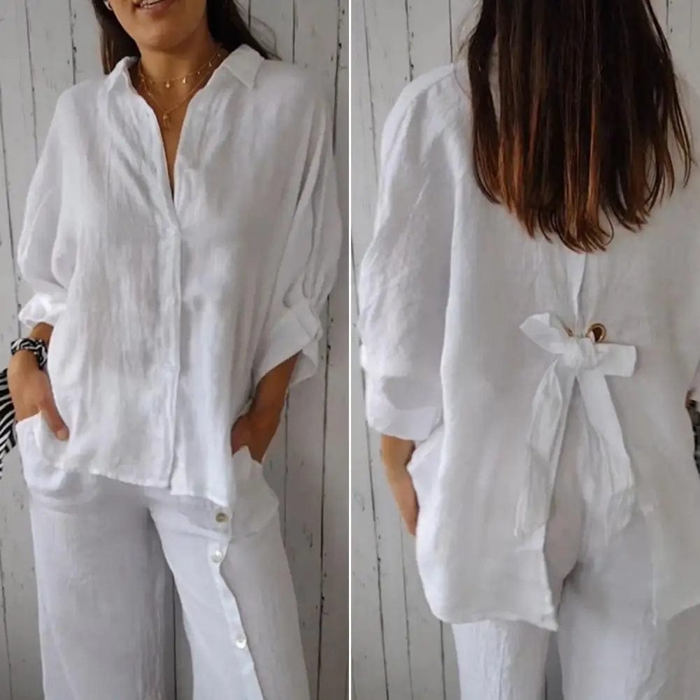 Theodosia - Elegant Top - Chic - Linen - Everyday Wear