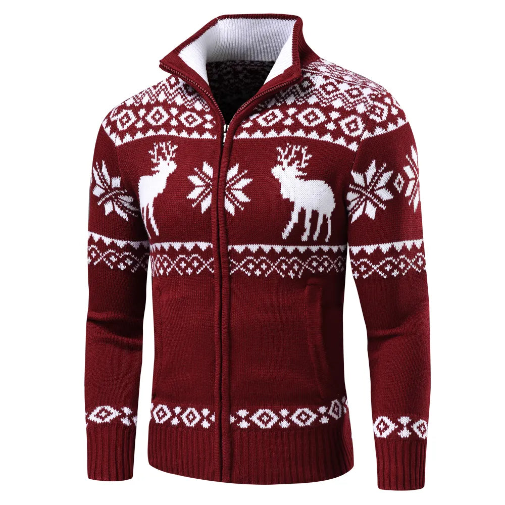 Christmas designed high collar jumper for men