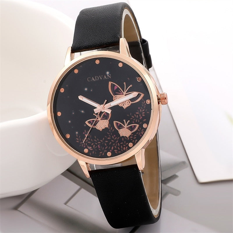 Bold Complete Set: Set of 6 Ladies Watches Ladies Fashion Butterfly Watch New Simple Casual Ladies Analogue Wristwatch Bracelet Gift Without Box