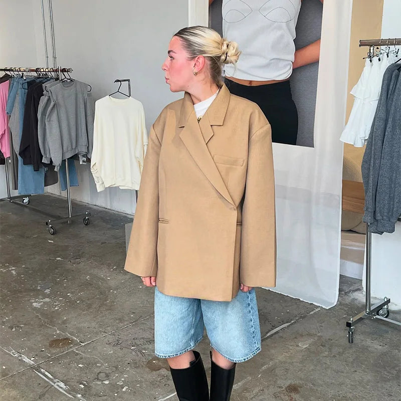 Oversized collared blazer for women