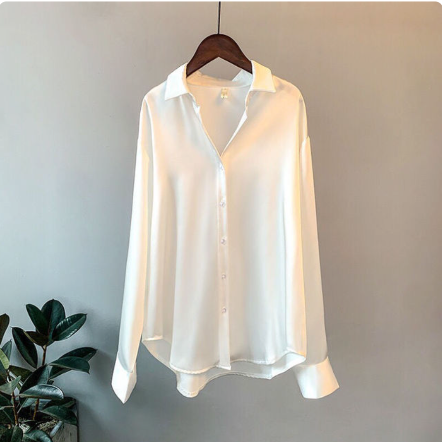 Tea - Elegant satin blouse with a flowing cut