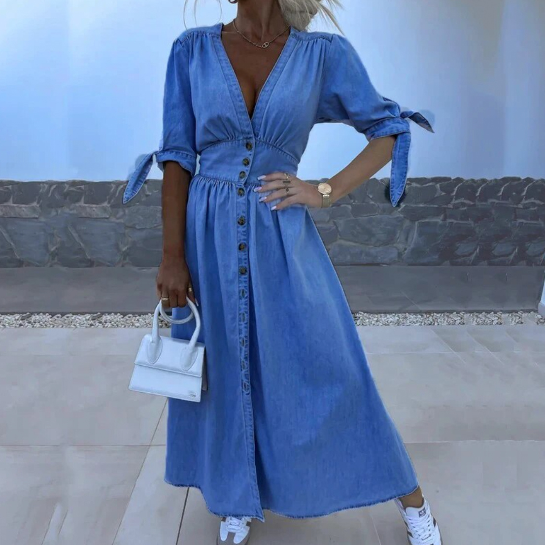 Taimi - Timeless denim maxi dress