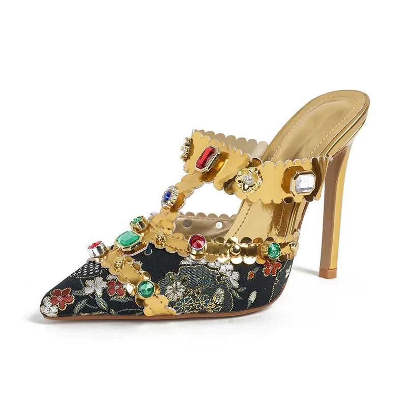 Luna - Jewelled stilettos with transparent design