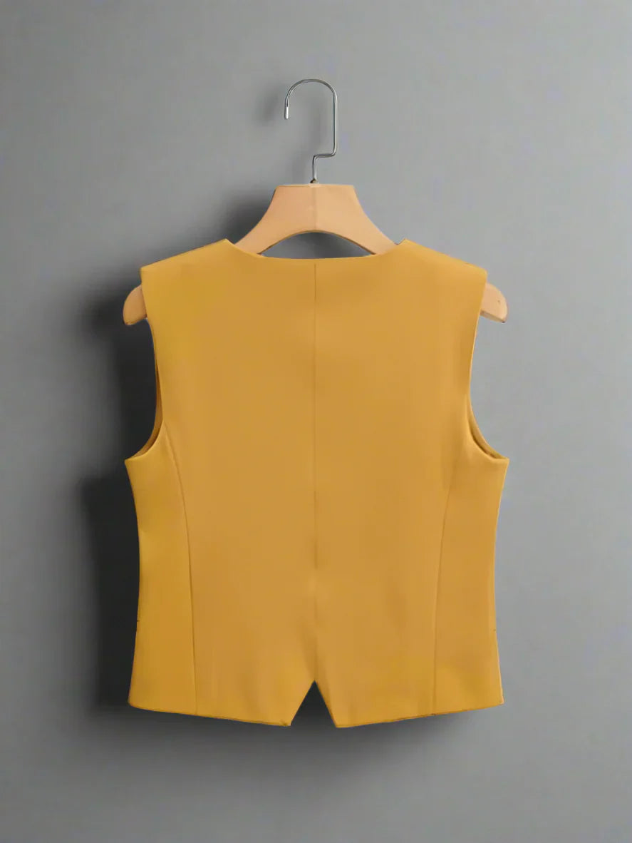 Women's Sleeveless V-Neck Vest – Lightweight Spring Waistcoat
